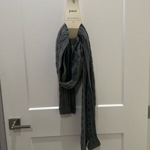 Pact Organic Grey Heather Knit Cable Scarf
